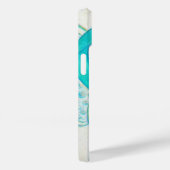 ティール(緑がかった色)グリーン認識度リボンエンジェルアイフォンケース Case-Mate iPhoneケース (裏面 / 右)