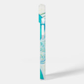 ティール(緑がかった色)グリーン認識度リボンエンジェルアイフォンケース Case-Mate iPhoneケース (裏面 / 左)