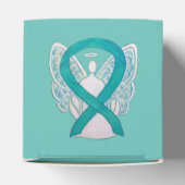 ティール（緑がかった色）グリーン認識度リボンエンジェルパーティー特典ボックス フェイバーボックス (上部)