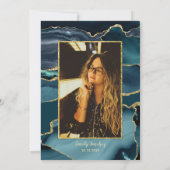 ティール（緑がかった色）グリーン金ゴールドアゲスペインのートキンセアニラ写真 招待状 (裏面)