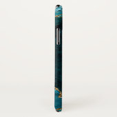 ティール（緑がかった色）グリーン金ゴールドグリッターアゲートジェムストーンモノグラム Case-Mate iPhoneケース (裏面/右)