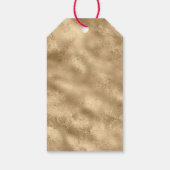 ティール（緑がかった色）グリーン金ゴールドグリッタースパークルクリスマスツリー ギフトタグ (裏面)