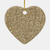 ティール（緑がかった色）グリーン金ゴールドヒョウ印刷 セラミックオーナメント (裏面)