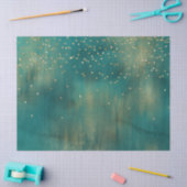 ティール（緑がかった色）グリーン金ゴールド輝点 薄葉紙 (クラフト)