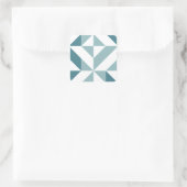 ティール（緑がかった色）グリーン2トーンジオメトリジグザグ スクエアシール (バッグ)