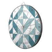 ティール（緑がかった色）グリーン2トーンジオメトリジグザグ ダーツボード (正面右)