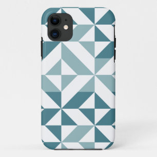 ティール(緑がかった色)グリーン2トーンジオメトリジグザグ iPhone 11 ケース