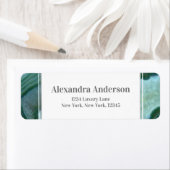 ティール(緑がかった色)グリーン – シルバーGeode Agate 結婚's ラベル (インサイチュ)