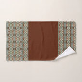 ティール(緑がかった色)グリーン(ダークブラウン) バスタオルセット (ハンドタオル)