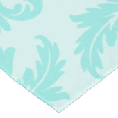 ティール（緑がかった色）グリーン，ブルーヴィンテージダマスクプリントテーブルクロス テーブルクロス (アングル)