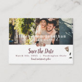 ティール（緑がかった色）グリーン、ベージュバラウェディング日付カードを保存 アドバイスカード (正面)