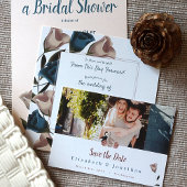 ティール（緑がかった色）グリーン、ベージュバラウェディング日付カードを保存 アドバイスカード