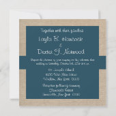 ティール（緑がかった色）グリーン&ベージュバーラップ結婚式招待状 招待状 (裏面)