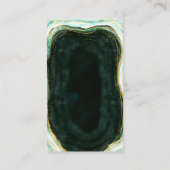 ティール（緑がかった色）グリーン&金ゴールドアガテマーブル結婚ズ詳細 エンクロージャーカード (裏面)