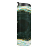ティール(緑がかった色)グリーン&金ゴールドアゲートマーブルマザーオブザブライド タンブラー (回転右)