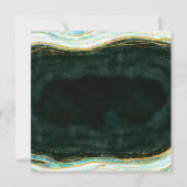 ティール(緑がかった色)グリーン&金ゴールドゲート婚約パーティ 招待状 (裏面)