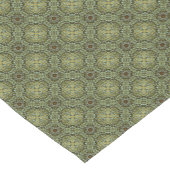 ティール（緑がかった色）、グリーン、金ゴールドヴィンテージニットパターン ショートテーブルランナー (コーナー)