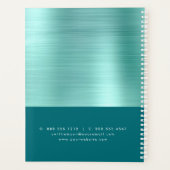 ティール（緑がかった色）グリー実在ンエステートブローカープロフェッショナルハウス プランナー手帳 (裏面)