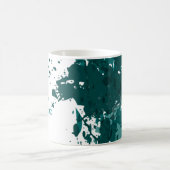 ティール(緑がかった色)グリー絵を描ンスプラッシュ結婚式の引き出物 コーヒーマグカップ (中央)