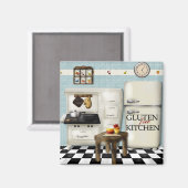 ティール(緑がかった色)グルテンフリーキッチン マグネット (正面/裏面)