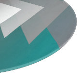 ティール（緑がかった色）グレイの三角形 カッティングボード (角)