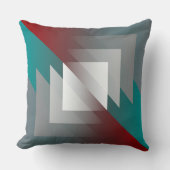 ティール(緑がかった色)グレイの三角形 クッション (正面)