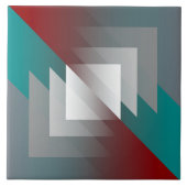 ティール(緑がかった色)グレイの三角形 タイル (正面)