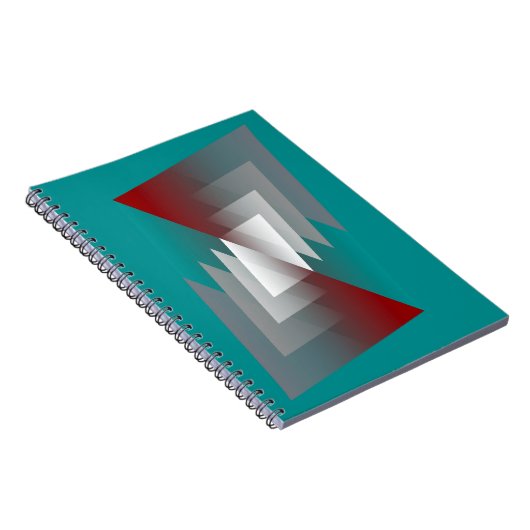 ティール(緑がかった色)グレイの三角形 ノートブック (右側)
