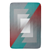 ティール（緑がかった色）グレイの三角形 バスマット (正面縦)