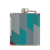 ティール（緑がかった色）グレイの三角形 フラスク (裏面)