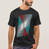 ティール(緑がかった色)グレイの三角形 Tシャツ (正面)