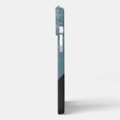 ティール(緑がかった色)グレイカスタムブラックマーブルオンシックブルーグリーン iPhoneケース (左側面)