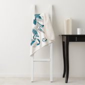 ティール(緑がかった色)グレイ女子スポーツデコールバレーボールのスター シェルパブランケット (インサイチュ)