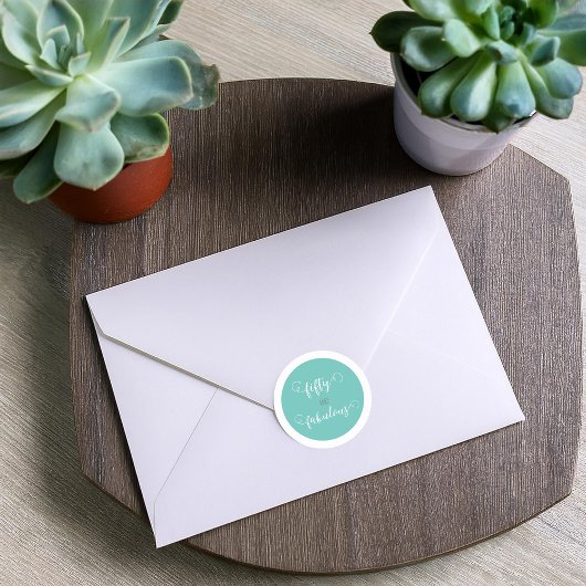 ティール（緑がかった色）グレイ50と素晴らしい誕生日 ラウンドシール