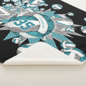 ティール(緑がかった色)グレガーリーーバレーボーパーソナライズされたウト シェルパブランケット (3/4)