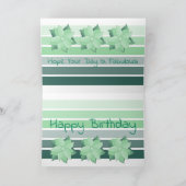 ティール（緑がかった色）グレーと白ストライプ色 カード (内部)