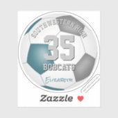 ティール(緑がかった色)グレーのチームカラーキッズのサッカー宴会の好意 シール (シート)