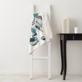 ティール(緑がかった色)グレーの女の子スポーツのデコのバスケットボールの星 シェルパブランケット (インサイチュ)