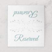 ティール（緑がかった色）&グレーエレガントウェディングリザーブ座席表 プレイスカード (外部開封)