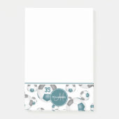 ティール(緑がかった色)グレーサッカーボールガーリースポーツ ポストイット (正面)