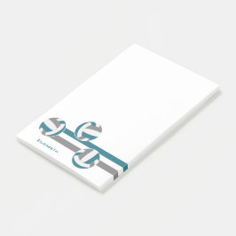 ティール（緑がかった色）グレーストライプバレーボールのチームカラー ポストイット