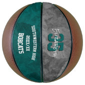 ティール（緑がかった色）グレーチームクラブスクールカラーズスポーツシーズン バスケットボール (縦)