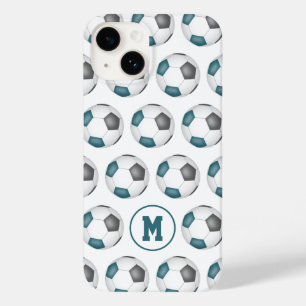 ティール(緑がかった色)グレーチームスポーツカラーサッカーボール Case-Mate iPhone 14ケース