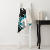 ティール(緑がかった色)グレーバレーボールコートhappy placeタイポグラフィ シェルパブランケット (インサイチュ)