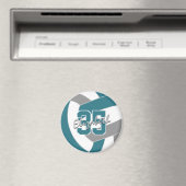 ティール(緑がかった色)グレーバレーボールチームの色のギフト マグネット (インサイチュ (食洗機))