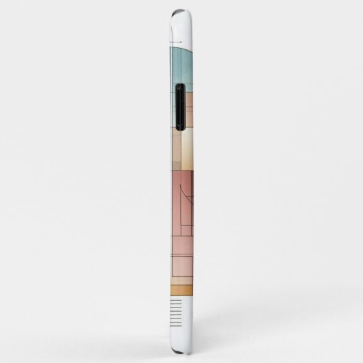 ティール(緑がかった色)グレーブルーベージュラストレッド抽象芸術アートパターン Case-Mate iPhoneケース (裏面/右)