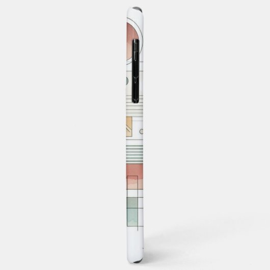 ティール(緑がかった色)グレーブルーベージュラストレッド抽象芸術アートパターン Case-Mate iPhoneケース (裏面/左)