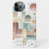 ティール(緑がかった色)グレーブルーベージュラストレッド抽象芸術アートパターン Case-Mate iPhoneケース (裏面)