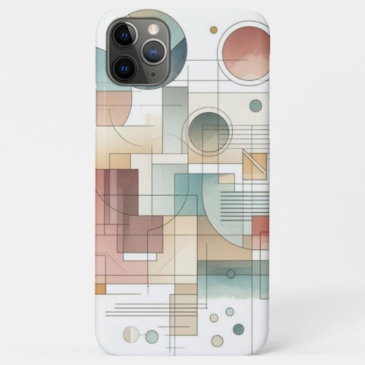 ティール(緑がかった色)グレーブルーベージュラストレッド抽象芸術アートパターン Case-Mate iPhoneケース (裏面)