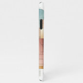 ティール(緑がかった色)グレーブルーベージュラストレッド抽象芸術アートパターン iPhoneケース (右側)